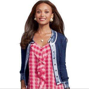 CAbi 287 Centerfield Navy Tie Dye Cardigan Sweater